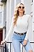 Ekouaer Womens Long Sleeve Tops Crew Neck Ribbed Tight Layering Basic Thermal Shirts Trendy Undershirts Fitted Sweaters White S