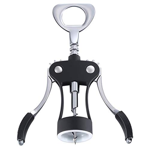 Stainless Steel Wing Corkscrew Wine Opener Waiters Corkscrew Cork and Beer Cap Bottles Opener Remover Used in Kitchen Restaurant Chateau and Bars
