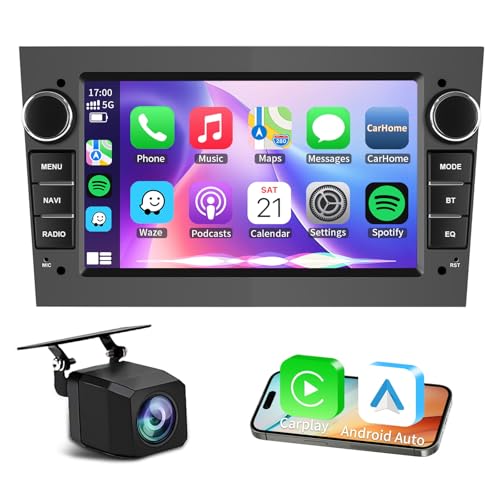 4G+64G Android 15 Car Radio for Opel Astra Corsa Vauxhall Meriva Zafira Vivaro with Wireless Carplay Android Auto, 7 Inch IPS Touch Screen Car Stereo With GPS WiFi FM RDS Radio Backup Camera