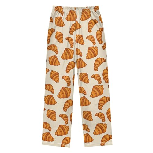 Pajama Pants Soft Lounge Pants with Pockets Crunchy Croissants Sleepwear Bottoms 6-14 Year2