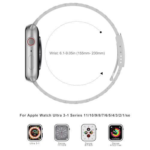 iiteeology Ultra 3 Watch Band Compatible with Apple Watch 49mm 46mm 45mm 44mm 42mm, Upgraded Stainless Steel Wristband for iWatch Ultra 2, Series 11-1, SE 3, Silver/Gold - image 5