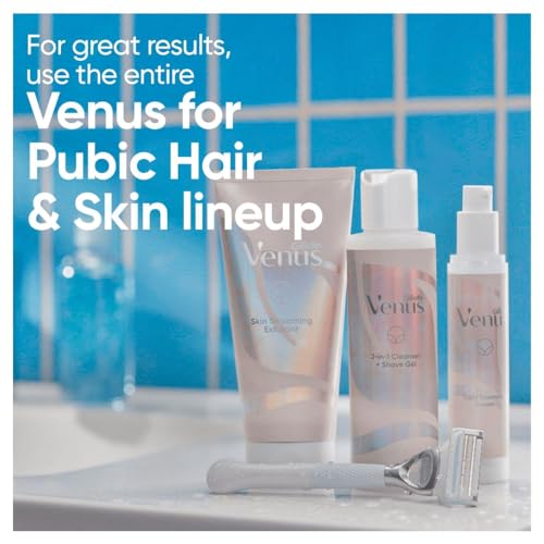 Gillette-Venus-Womens-Razor-2-Blade-Refills-2in1-Shave-Gel-and-Cleanser-190ml-Bundle-Specifically-Designed-for-Pubic-Hair-Skin-with-A-PH-Balance