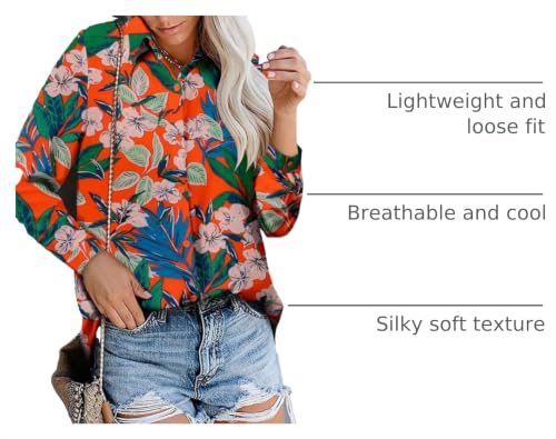Image of Magritta Long Sleeve Shirts for Women Fashion Button Down Blouse Tops