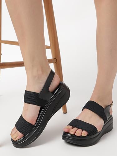 Image of Marc Loire Women Smart Casual Platform Heel Fashion Sandal with Adjustable Strap