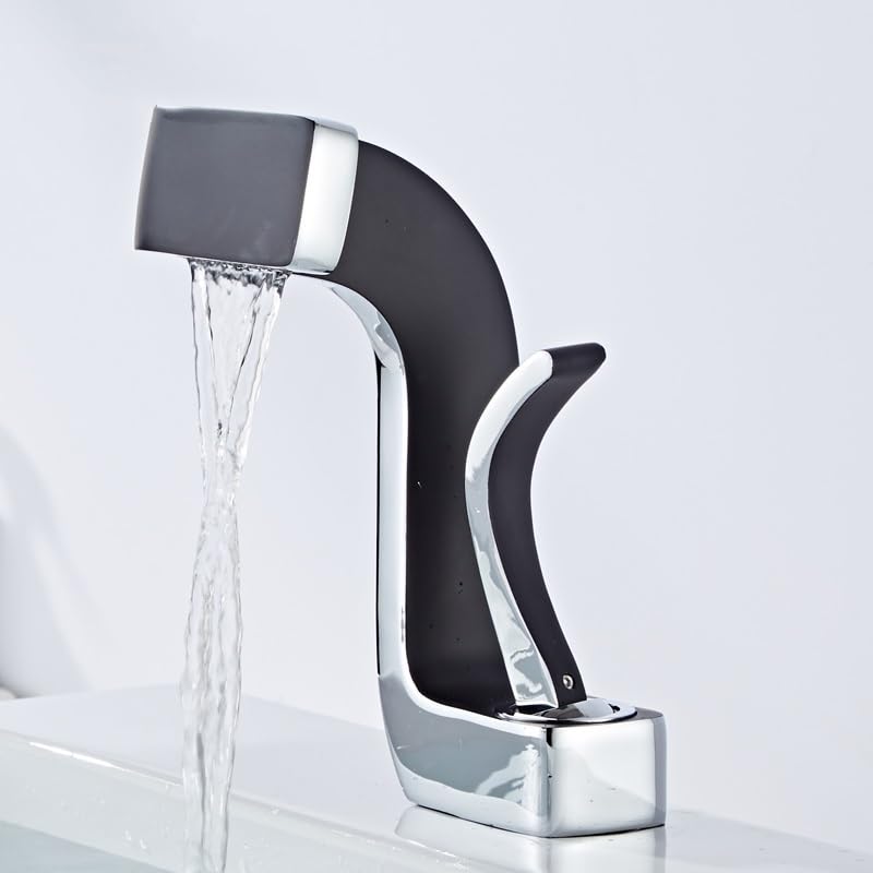 Robinet mitigeur eau chaude froide avec jet cascade pour vasque de toilette compacte - 6