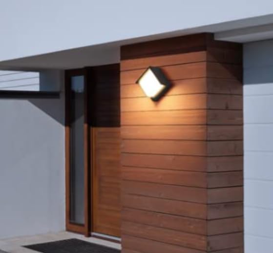 Image of 12W Outdoor Wall Light | Waterproof Warm White Wall Sconce for Balcony, Garden, Gate | Polycarbonate Body | Modern Exterior Wall Lamp | 1 Unit