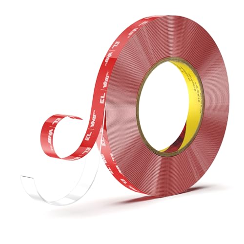 Transparent Double Sided Heavy-Duty Mounting Tape, Waterproof Clear Tape, 32FT Length, 0.4 Inch Width for Car LED Strip Lights Home Decor, Office Decor