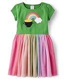 Gymboree,and Toddler Short Sleeve Tutu Dress,St. Patrick's Day Rainbow,12-18 Months