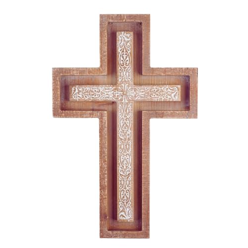 TRENDIN Wall Cross for Home Decor, Rustic Wooden...