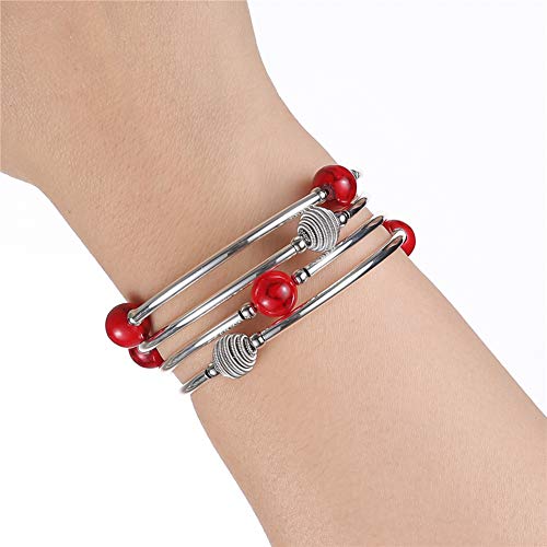 image for PEARL&CLUB Beaded Chakra Bangle Turquoise Bracelet - Fashion Jewelry W