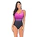 Produktbild NORA TWIPS Damen Badeanzug Einteiler Bademode Schwimmanzug Figurformenden Effekten Rückenfrei Bandeau Sportlich Beachwear, Einteiliger-lila, L