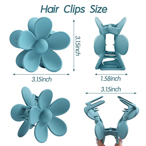 6 Packs Matte Flower Hair Clips, Large Claw Clips For Thick Hair, Cute Daisy Hair Claw Clips For Thin Hair, Non-Slip Strong Hold Jaw Clips For Hair, Big Floral Claw Clips For Women & Girls, Hair Accessories For Gifts, 6 Colors #TOP1