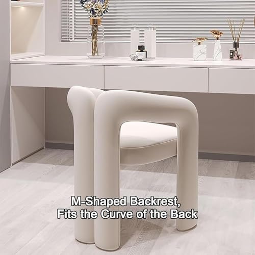 Silla de maquillaje moderna tapizada con respaldo para tocador 6