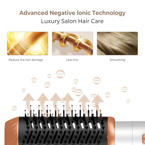 Yitrust Escova para secador de cabelo 6 em 1, secador de cabelo iônico, escova oval de ar quente, al