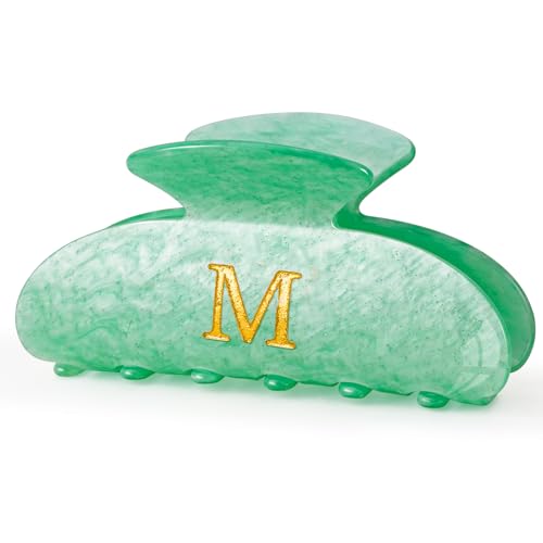 Image of Hair Clips for Women | Monogram Hair Claw Hair Accessory | Personalized Gifts for Women Teen Girl Trendy Stuff | Cute Hair Claws | Gifts for Girls Her Mom Bridesmaid Wife - Green,M