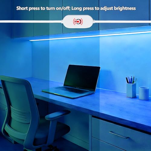 Image of ZSLAIFU 5V USB LED Light Strip, COB LED Strip Lights, Ice Blue 5V LED Lights, Small LED Strip Light, TV Lights for TV Under Cabinet Kitchen Living Room Shelving or Displays (Ice Blue, 3.28ft)
