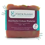 Kleine Auszeit Manufaktur, Duschbutter Erdbeer Rhabarber, reichhaltige Körperseife für trockene...