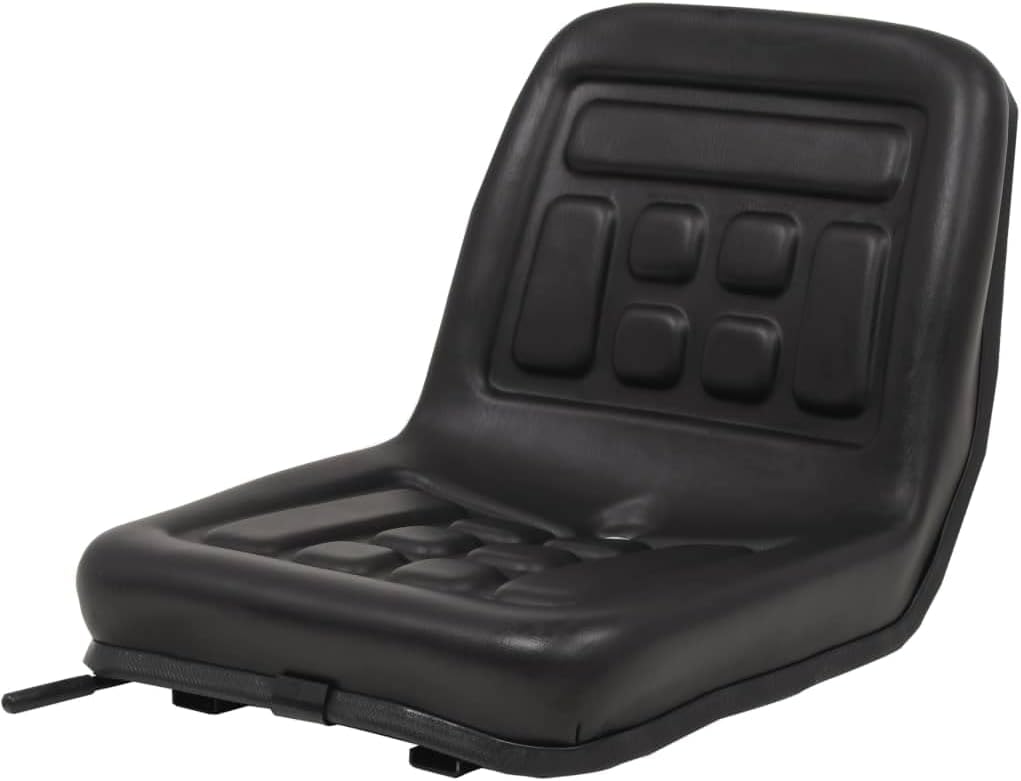 vidaXL Universal Tractor Seat with a Drain Hole Replacement Seat Thickly-Padded Seat Durable and Water-Resistant Horizontally Adjustable Black