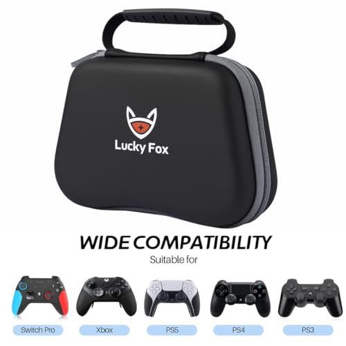 Image of TMG Controller Protection Case Hard Shell Travel Carrying Bag for PS4, PS5, Xbox, NS Pro Controller - Shockproof & Water-Resistant with Internal Mesh Pocket for Cables & Accessories (Black)