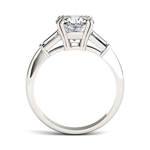 Charles & Colvard Created Moissanite 8mm Cushion Cut Engagement Ring for Women | 2.77 cttw DEW | Lab Grown | Solid 14K White Gold with Rhodium3