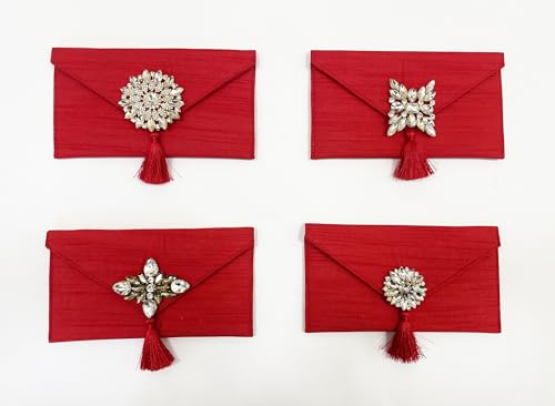 Lot de 4 enveloppes d'argent premium et sophistiquées pour cadeaux de mariage et fête