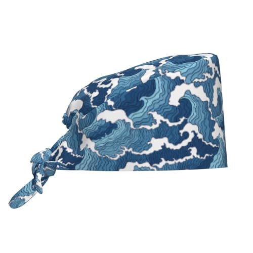 Japanese Blue and White Wave Kanagawa Great Waves...