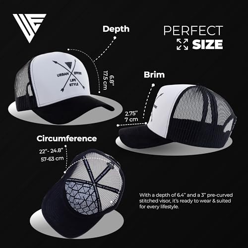 Urban Effort Mesh Back Cap - for Men and Women Baseball Hat 5-Panel Trucker Hat - Great Snapback Closure for Hunting & Hiking