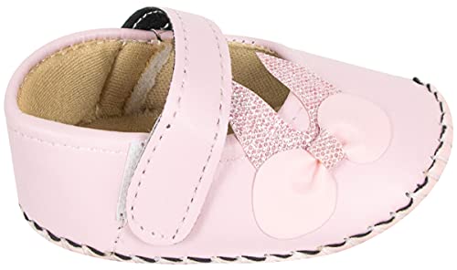 Image of Neska Moda Baby Girls Synthetic Leather Hook & Loop Loafer Booties /Shoes For 6 To 12 Months -BT908