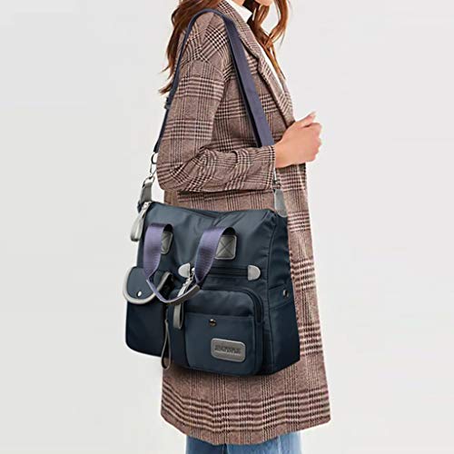 #N/A Bolsa Feminina De Nylon Resistente à água Mensageiro Em Cruz Bolsa De Ombro - Azul