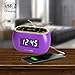 HANNLOMAX HX-161CR Portable PLL FM Radio Alarm Clock, LCD Display with Dimmer Function, 7 Colors RGB Night Light, USB Port for 1A Charging, Telescopic Antenna, AC/DC Operation only. (Purple)