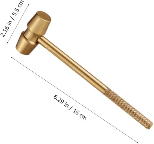 Miniatura 5 de Milisten Martillo de latón martillo de latón, martillo de trineo, mini martillos de langosta y cangrejo, mazo de latón macizo, reloj de mazo,