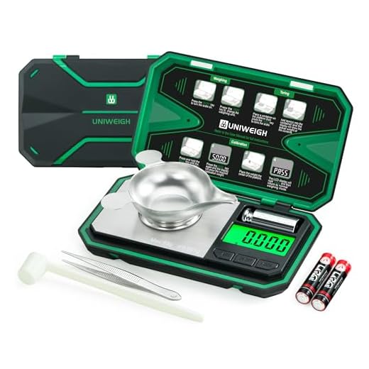 UNIWEIGH Milligram Scale Precision 0.001g/50g, Digital Jewelry Scale for Powder,Coins,Gold,Gem,Reloading,Micro Gram Scale with 6 Units,Tare,Cal Weight,Pocket mg Scale with Battery Powered