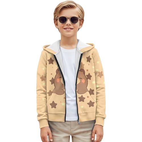 AFPANQZ Kids Zip-Up Hooded Sweatshirt Lightweight Hoodie Long Sleeve Hooded Jacket with Pockets for Boys 6-16 Years