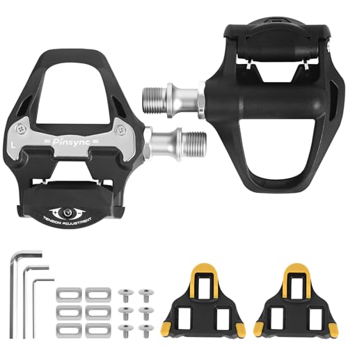 Road Bike Pedals, 9/16' Sealed Bearings & Nylon Clipless Bicycle Pedals with Cleats Set for 3-Bolt Cycling Shoes