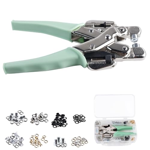 WIYETY Alicates para Ojales Profesionales: Multifunción Perforación de Ojales para Ojetes Alicates para Ojetes de Metal, Alicates Portátiles para ojetes Máquina Perforadora Ojetes, 3/5 mm Aplicable