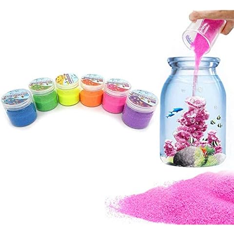 6 Pack Magic Sand,Educational Innovations Hydrophobic Sand 1.8lbs - Atlantis Sand,Play Sand Fantastic Sand Colored Sand, Toys for Kids & Adults-6 Colors Cover