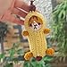 Handmade Banana Cat Keychain Funny Meme Plushie Meme Doll Funny Crochet Keychain Handmade Crochet Keyring Stuffed Toy Cute Plush Keychain Soft Key Hanging Accessory for Bags or Keys Viral Meme