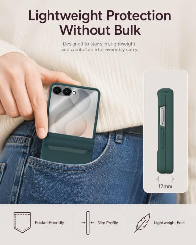 Image of STORMTAL for Samsung Galaxy Z Flip 8 Case, Hinge Protection, Built-in Screen Protector, Wireless Charging, Shockproof, Slim Rugged Phone Protective Case for Galaxy Z Flip 8 Green