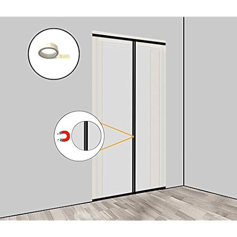 Green Home Protector de polvo magnético para puerta de construcción (fieltro), con cierre magnético, 1,20 x 2,20 m, incluye cinta adhesiva de doble cara Cover