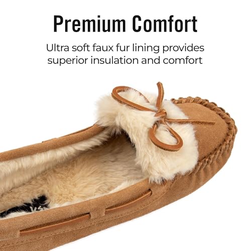 Clarks Holly Folded Tongue Moccasin Slipper Indoor Outdoor House Slippers Cinnamon3