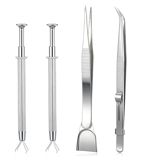 4Pcs Food Tweezers For Cake Decorating, Cake Decorating Tools With Pearl Grabber & Tweezers For Baking, Cookie, Cupcake, Jewelry Septum Earring Piercing Ball Bead Holder