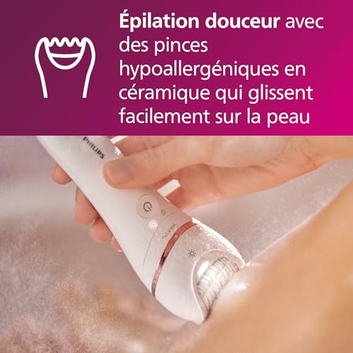 Épilateur Philips Series 8000 BRE740/10 – Wet & Dry, 8 Accessoires Inclus - vue 8