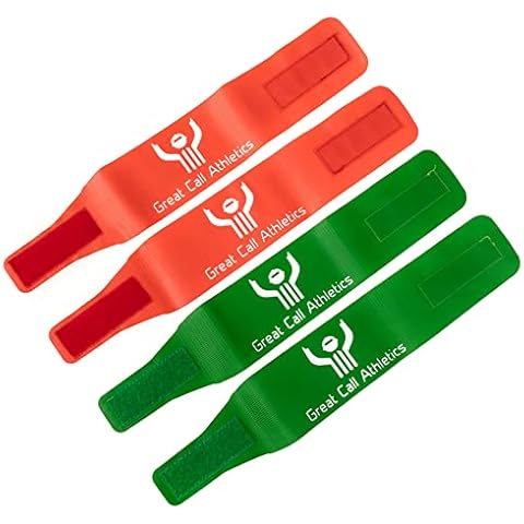 Great Call Athletics | Wrestling Tournament Ankle Bands | 2 Red & 2 Green Set | Premium Dual Meet Anklets | Coach | Referee | Official Cover