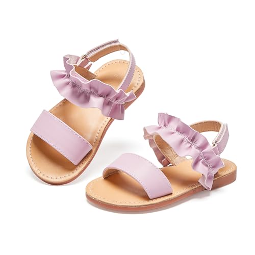 Image of Felix & Flora Toddler Girl Sandals - Little Girl Easter Dress Shoes Lightweight Open Toe Beach Holiday Flats
