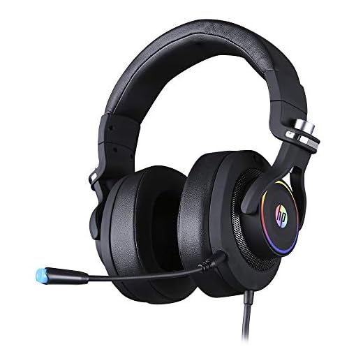 Headset HP Gamer Preto H500 - Com Microfone Driver de 50mm USB com Iluminação RGB Áudio Stereo 7.1 Surround Compatível com PlayStation e Xbox - 9AJ65AA