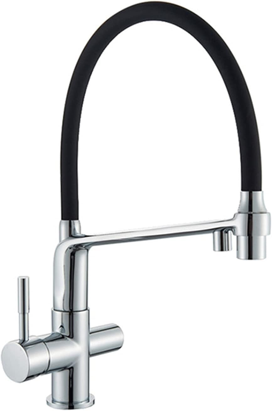 Pull Down Kitchen Faucet, Brushed Gold 360 Swivel Pure Water Filter for, Purification Mixer Tap,Chrome (Chrome A)