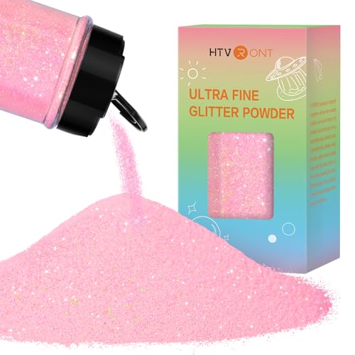 HTVRONT Holographic Extra Fine Glitter - Pink Glitter Powder 50 g/1.76 oz Pink Glitter for Crafts Nails Candle Making