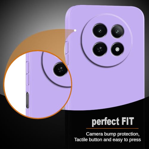 Image of Back Cover | Full Camera Protection | Premium Liquid Silicon Case | Flexible Bumper Case for Realme 12 5G / 13 5G / 12x 5G / C65 5G / Narzo 70x 5G / N65 5G (Purple)