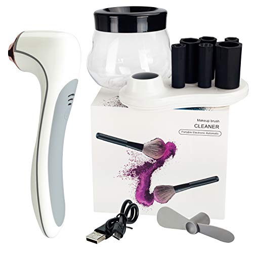 Dotsog Makeup Brush Cleaner Dryer, Makeup Brush Cleaner Machine With 6 Rubber Collars, Wash And Dry In Seconds, Deep Cosmetic Brush Spinner For All Size Brushes #TOP6