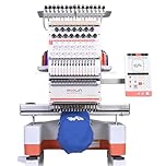 Poolin EOM 15-Needle Commercial Embroidery Machine,14.2X9.5'' Large Embroidery Area,12" Touch Screen,Beginner Friendly Commercial Embroidery Machine for Hats,Bags